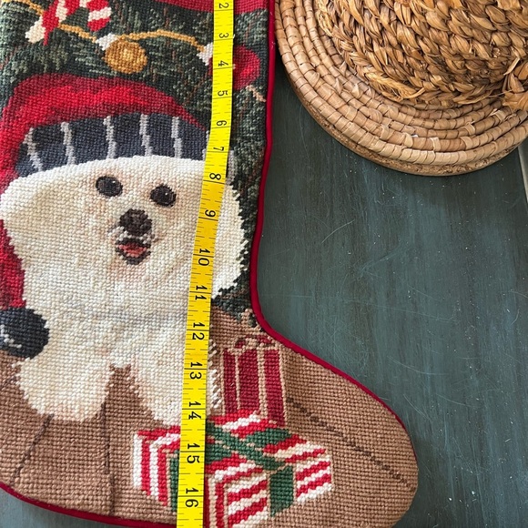 BICHON FRISE Christmas Needlepoint Stocking Christmastime - Picture 3 of 3